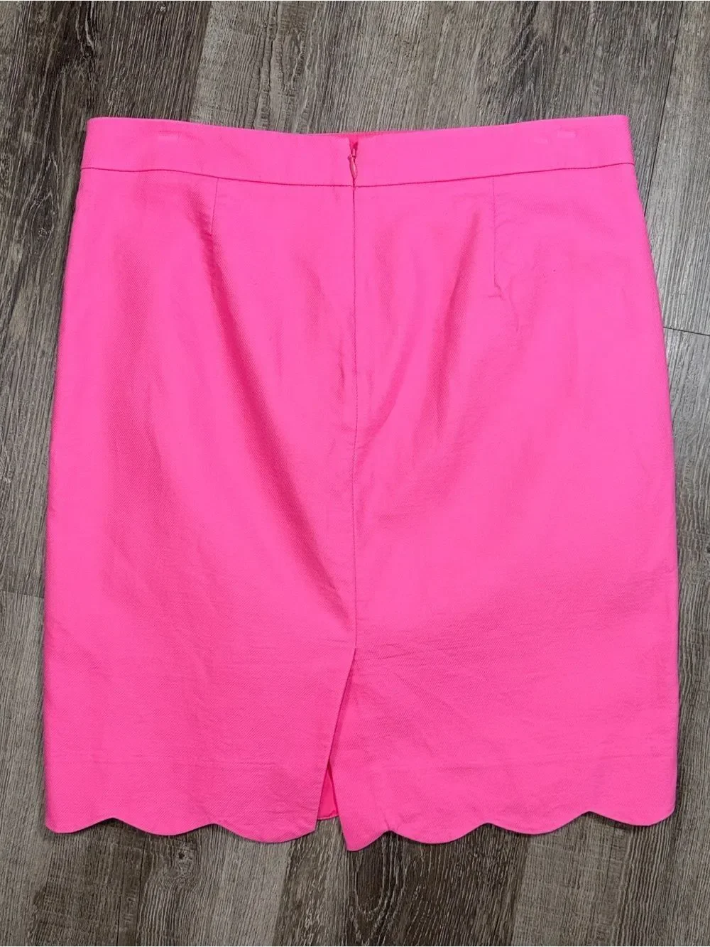 J. Crew Barbie Pink Scallop Hem Cotton Summer Pencil Skirt